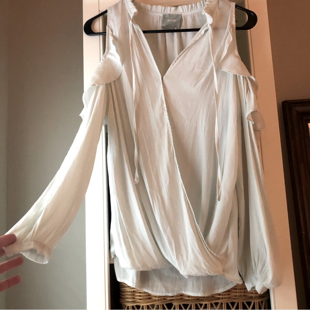 Anthropologie Long sleeve blouse with shoulder cut outs